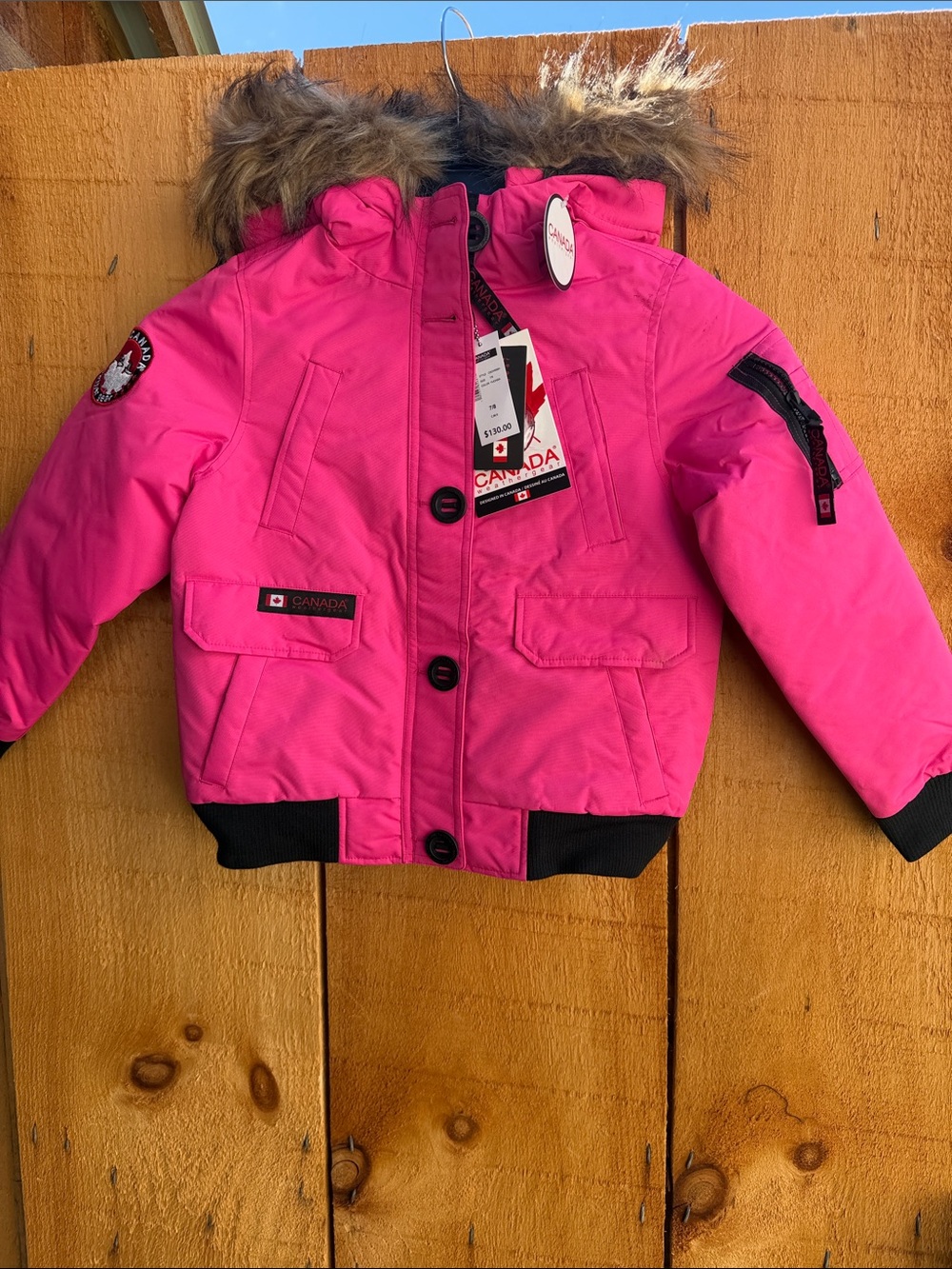 Brand Kids' Pink Winter Jacket with Faux-Fur Hood